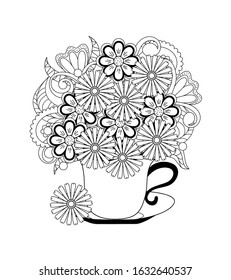 Tea time coloring page images stock photos d objects vectors