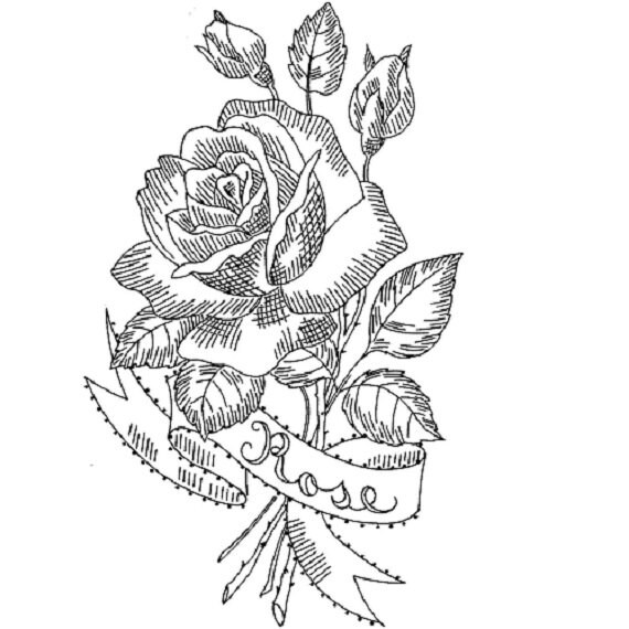 Hand embroidery pattern elegant flowers for tea towels guest towels cloths s digital pdf instant download embroidery pattern