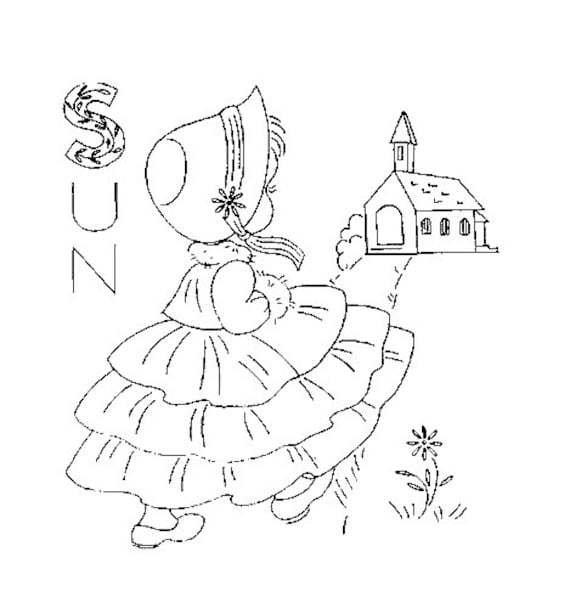 Digital hand embroidery pattern darling little girls for days of the week dish towels in pdf format instant download