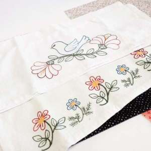 Hand embroidered tea towels â free pattern â needle work