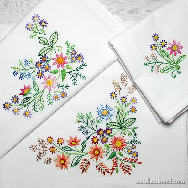 Floral corners three hand embroidery projects for beginners beyond â