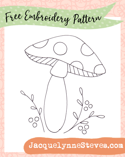 Free mushroom embroidery pattern