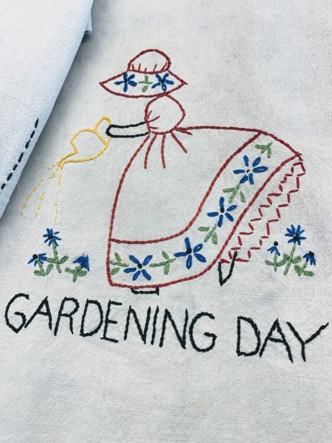 Vintage embroidered flour sack towels