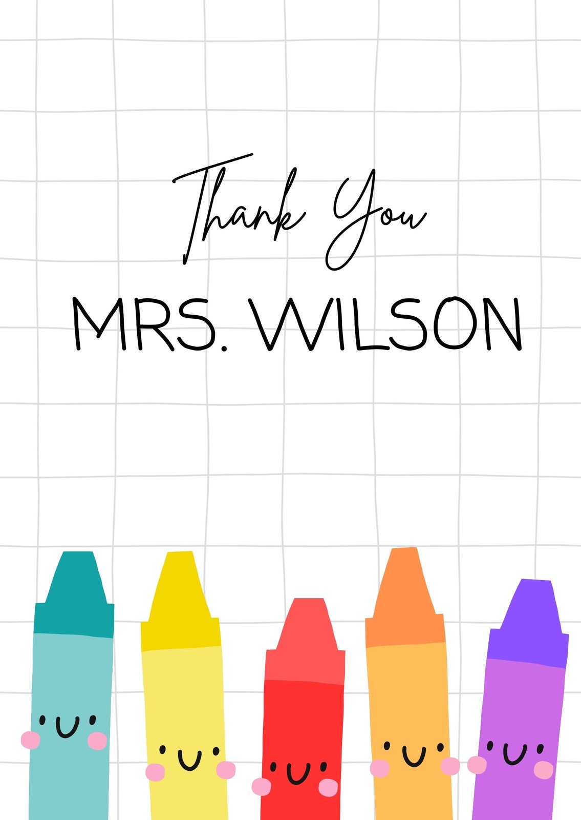 Free custom printable teacher thank you card templates
