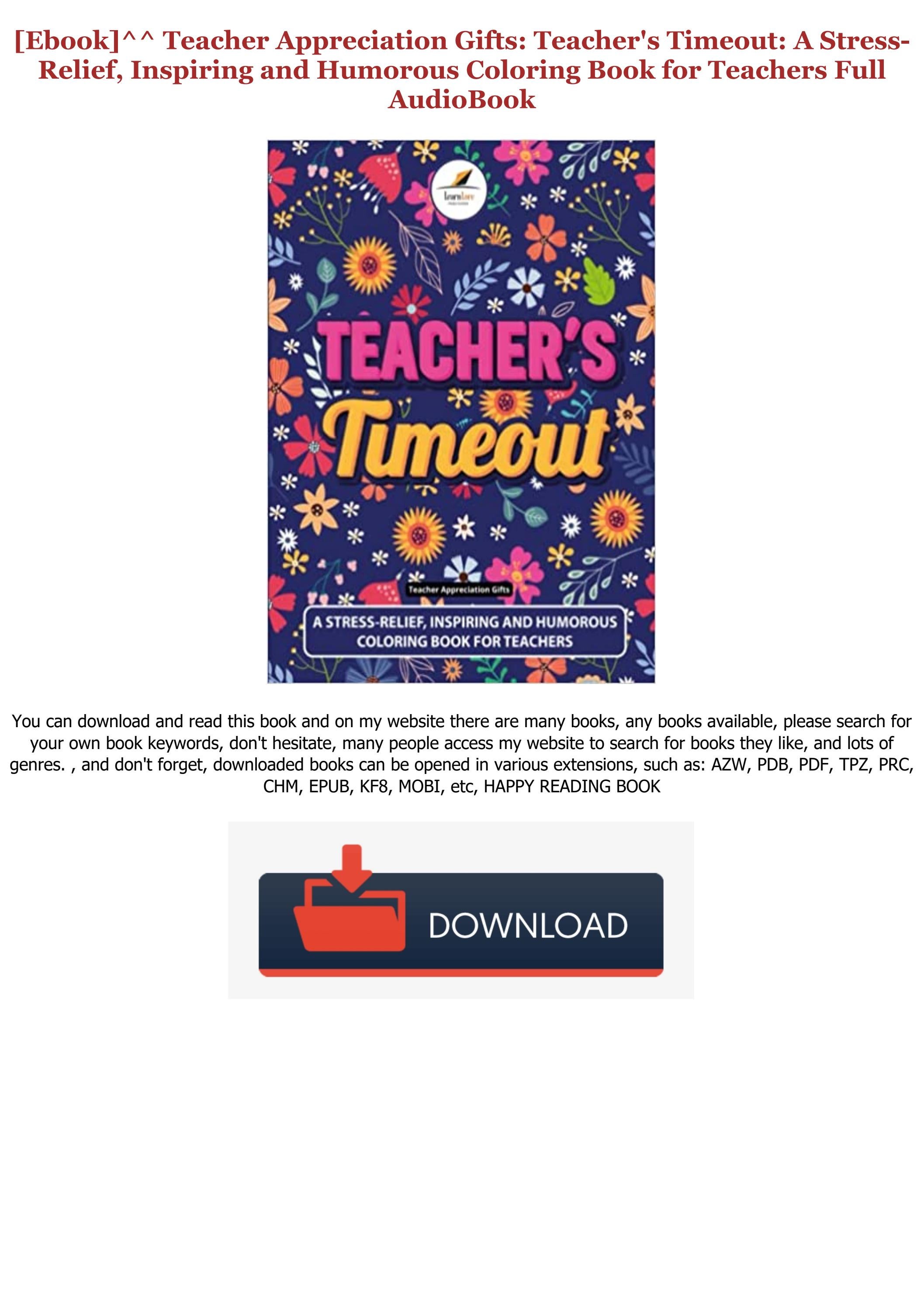 Read book teacher appreciation gifts teachers timeout a stress