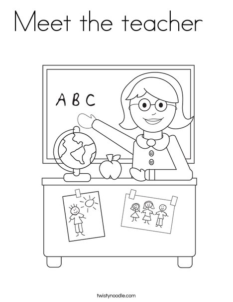 Meet the teacher coloring page
