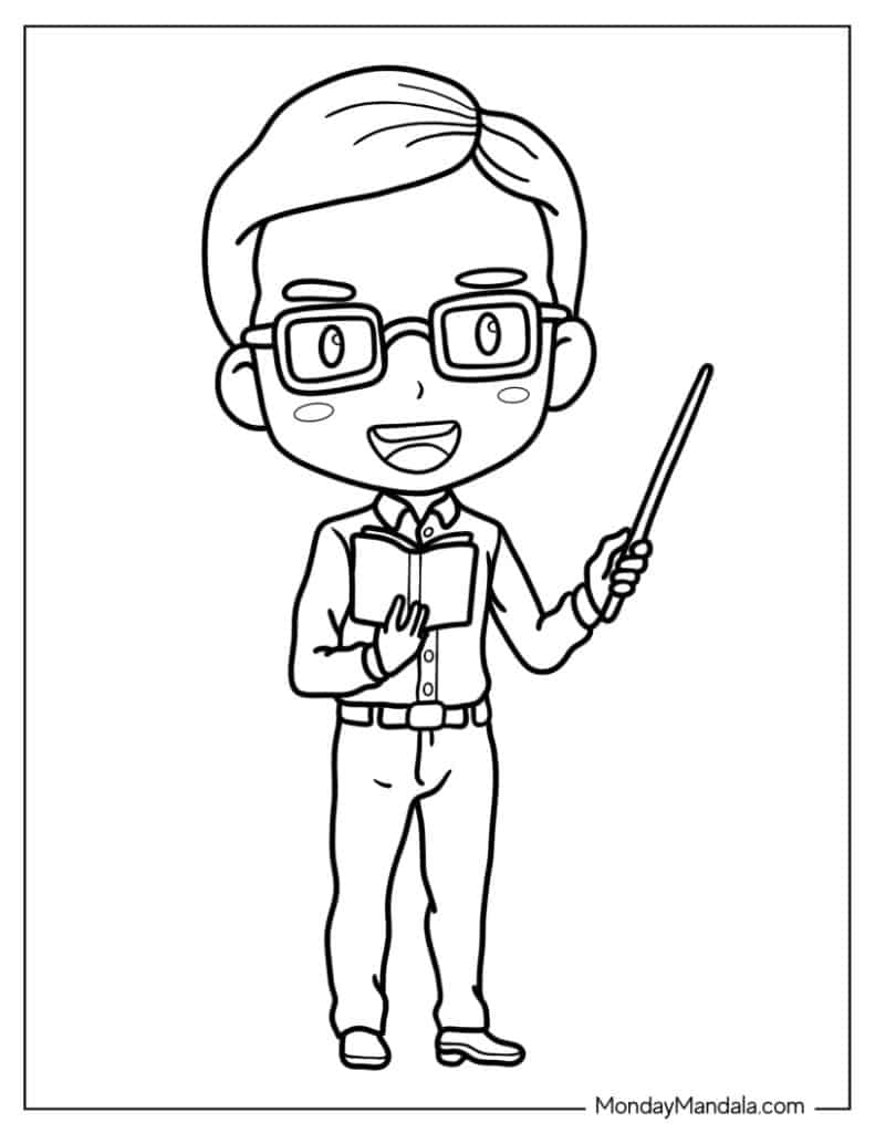 Teacher coloring pages free pdf printables