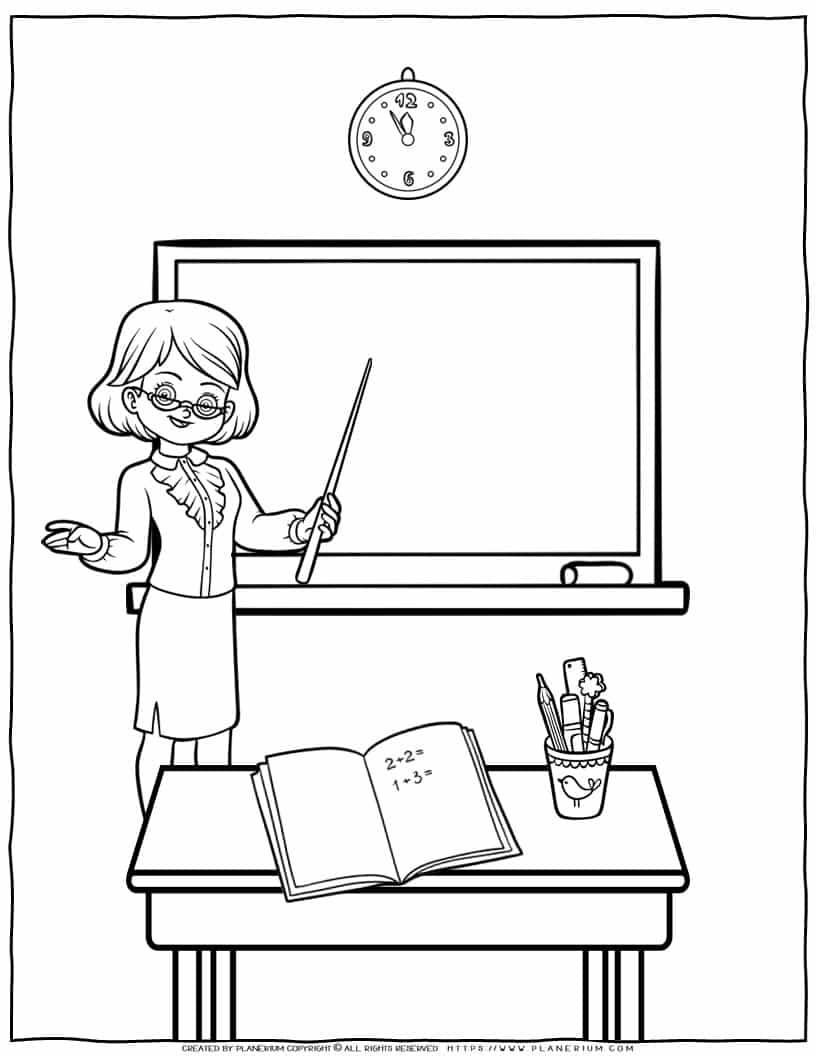 Teacher coloring page
