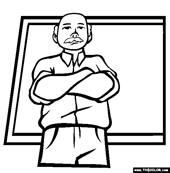School teacher online coloring page