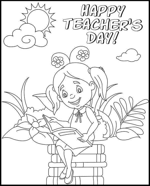 Top teachers day coloring page sheet