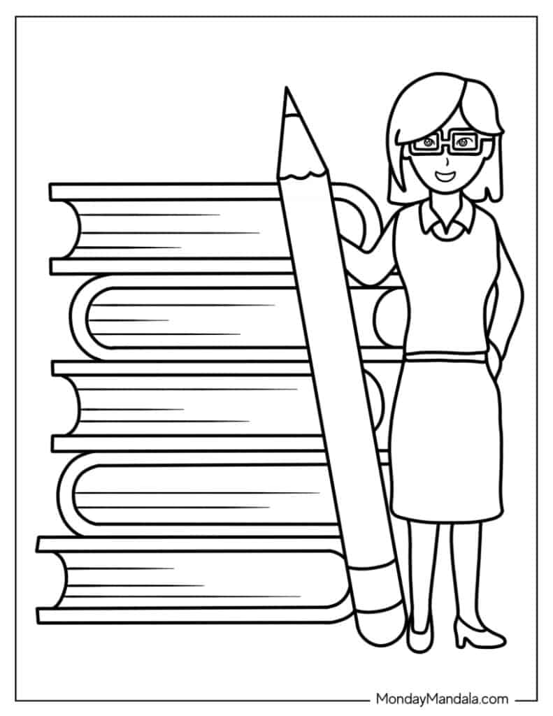 Teacher coloring pages free pdf printables