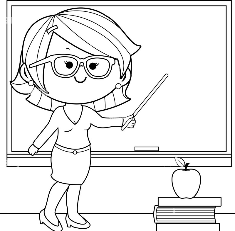 Teacher coloring pages