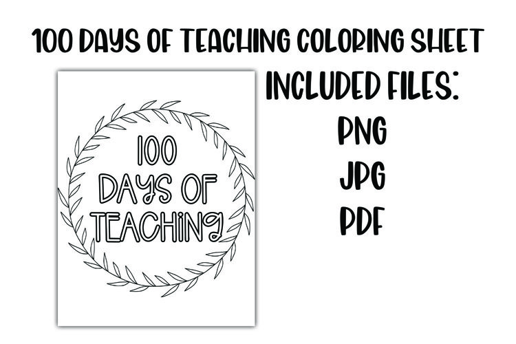 Days of teaching coloring sheet