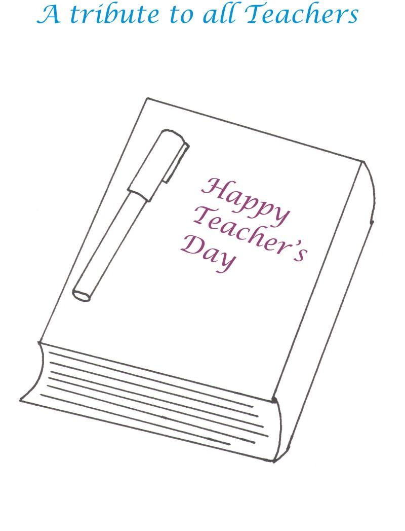Teachers day printable coloring page for kids