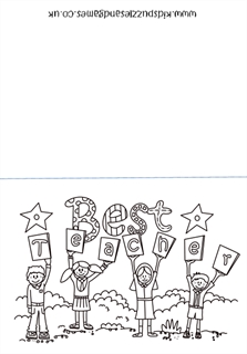 Best teacher card loring sheet