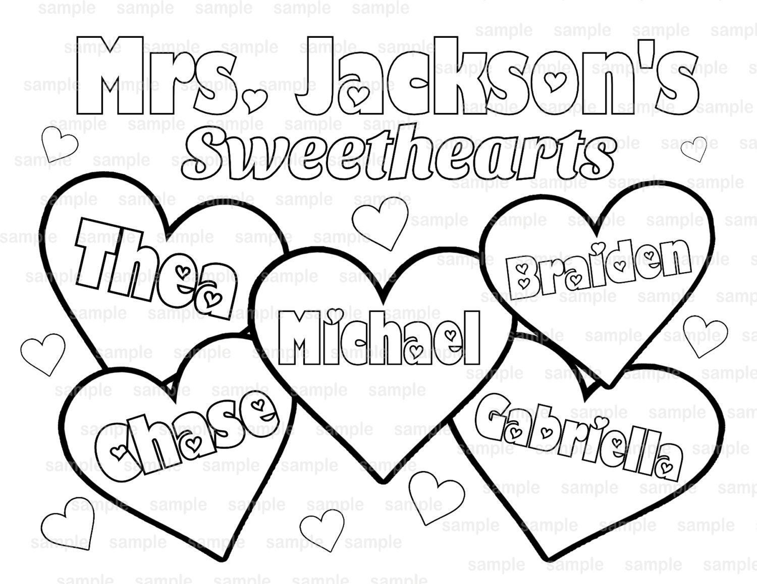 Valentines day teachers classroom coloring page pdf