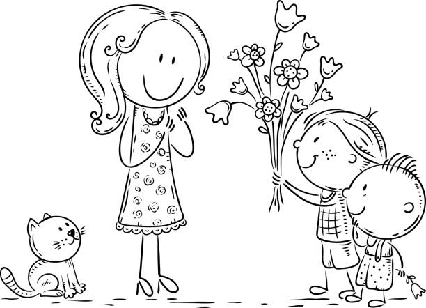 Mothers day coloring pages stock photos pictures royalty