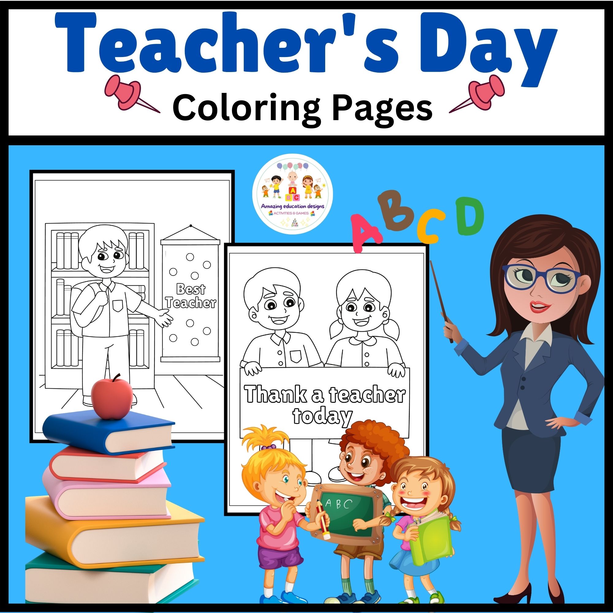 Teachers day coloring pages made by teachers