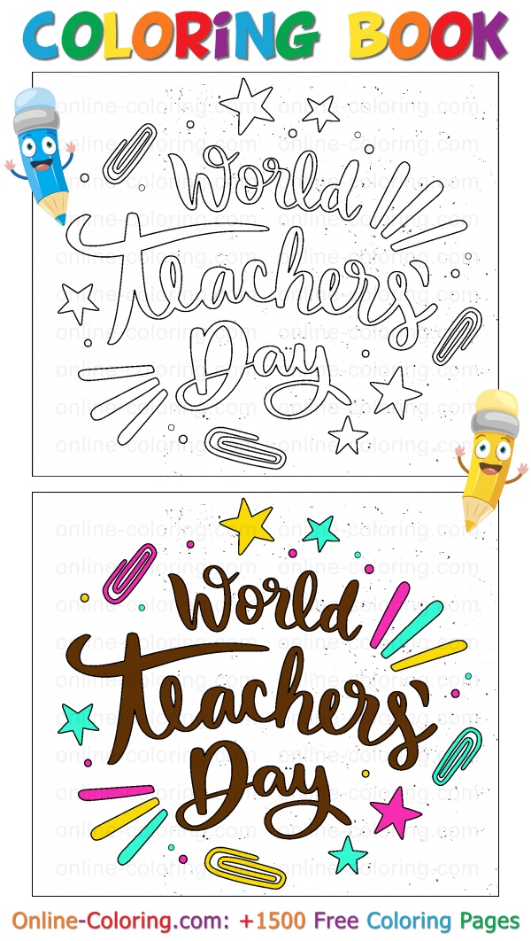 World teachers day october free online coloring page