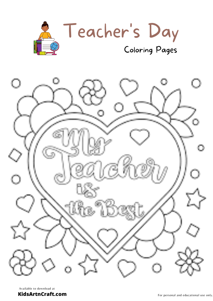 Teachers day coloring pages for kids â free printables