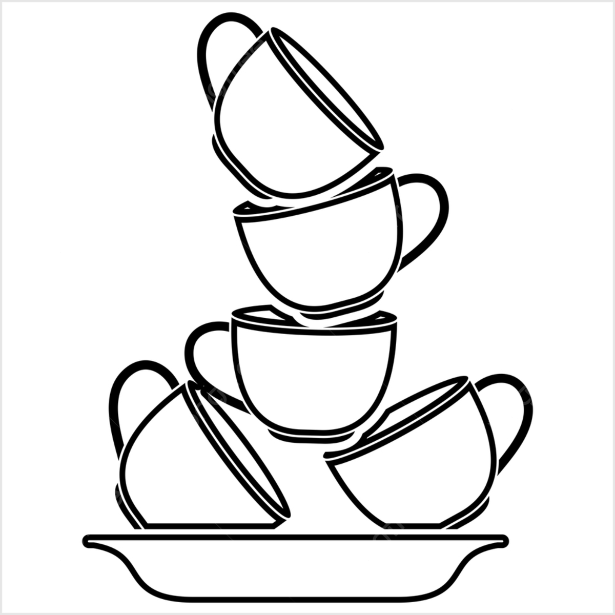 Stacked tea cups clipart png images stack tea coffee cups icon tea drawing coffee drawing cups drawing png image for free download