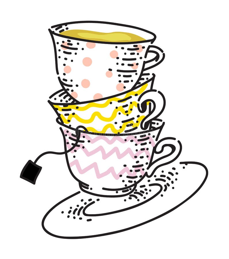 Teacup stack stock illustrations â teacup stack stock illustrations vectors clipart