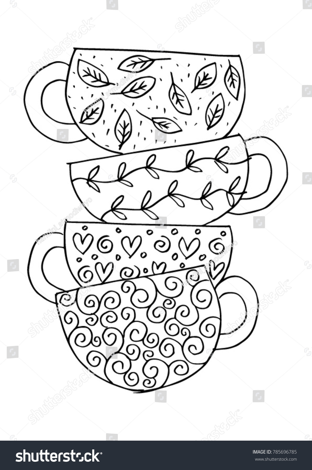Stack tea cups stock vector royalty free