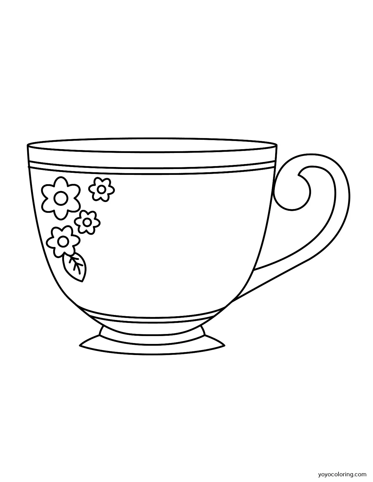 Teacup coloring pages á printable painting template