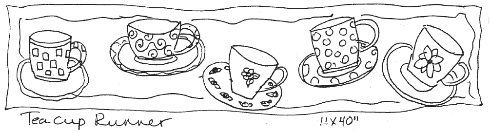 Tea cup runner x â deanne fitzpatrick rug hooking studio