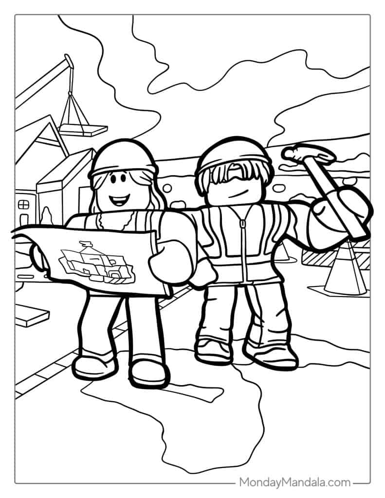 Roblox coloring pages free pdf printables