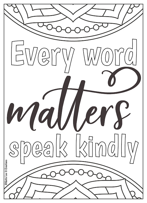 Mandala motivational coloring pages instant download