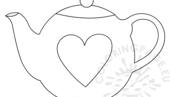 Teapot template coloring page