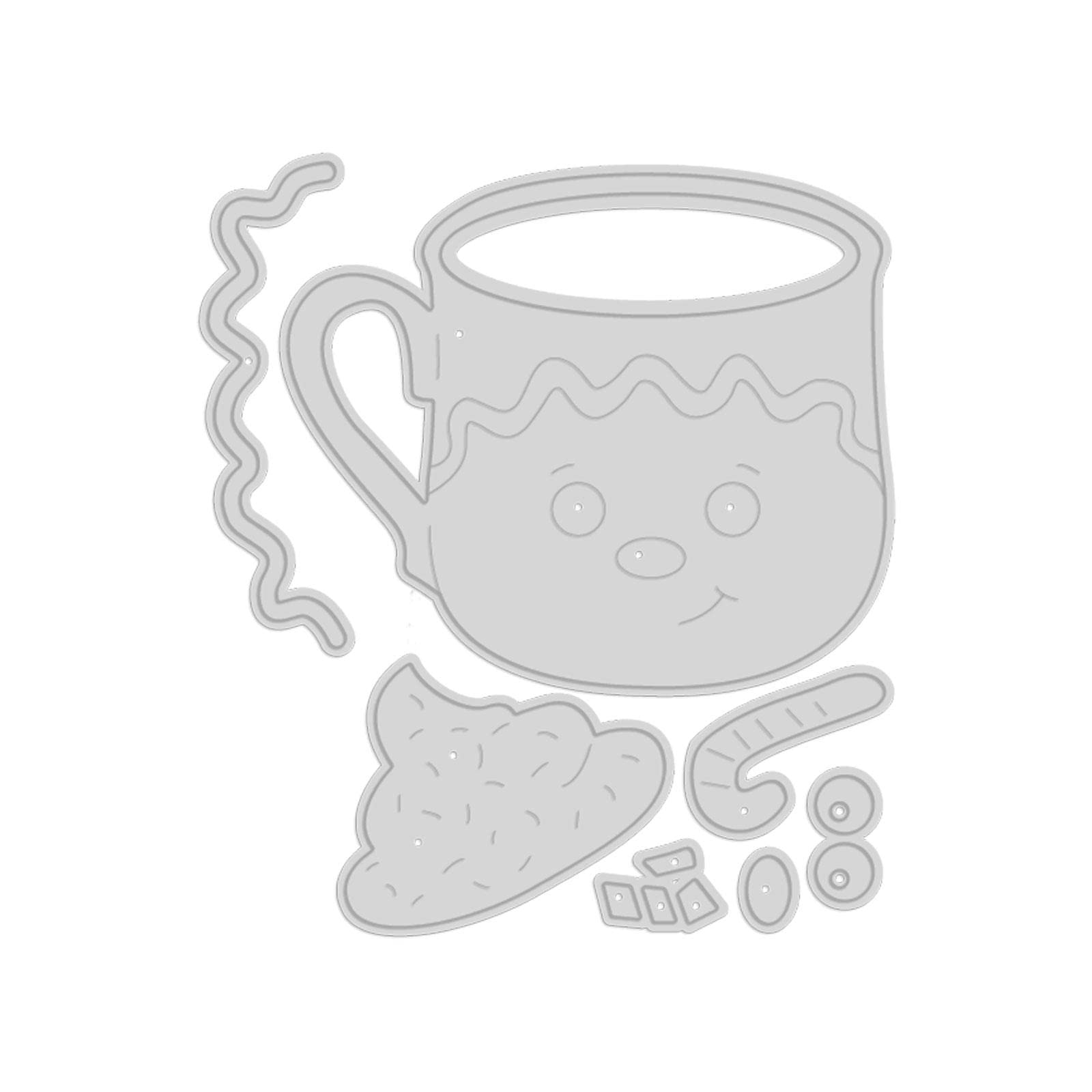 Christmas die cutsmetal teapot tea cup cutting dies stencil template for tea party invitations scrapbook embossing christmas wedding birthday paper card craft candle moulds color coffee cup siz
