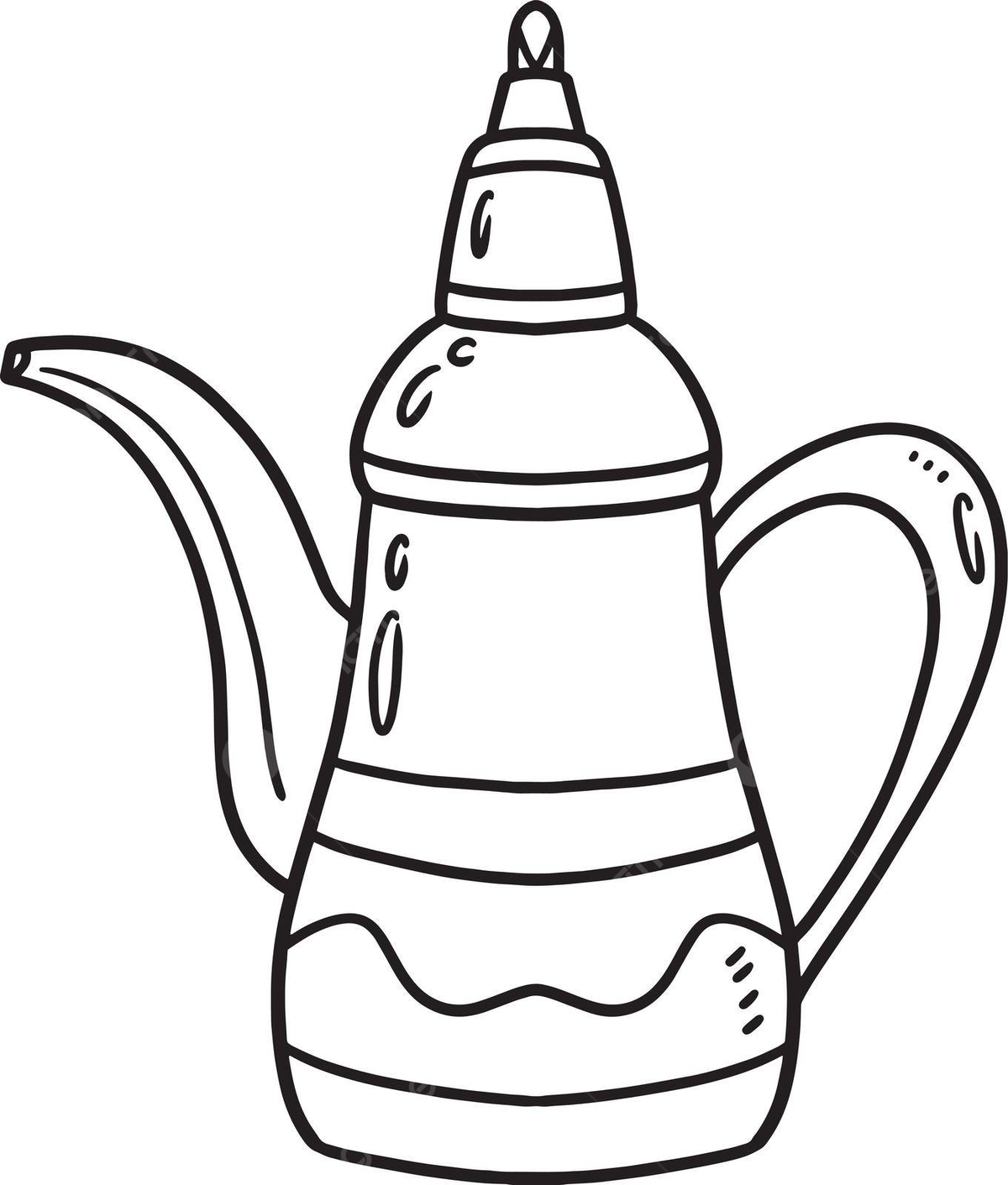Isolated coloring page for kids hanukkah tea pot vector colouring page vector outline png and vector with transparent background for free download