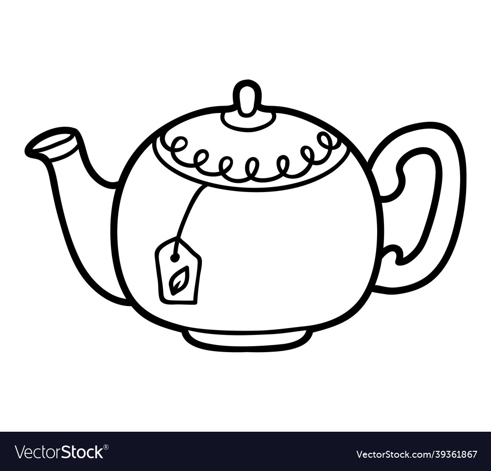Coloring book teapot royalty free vector image