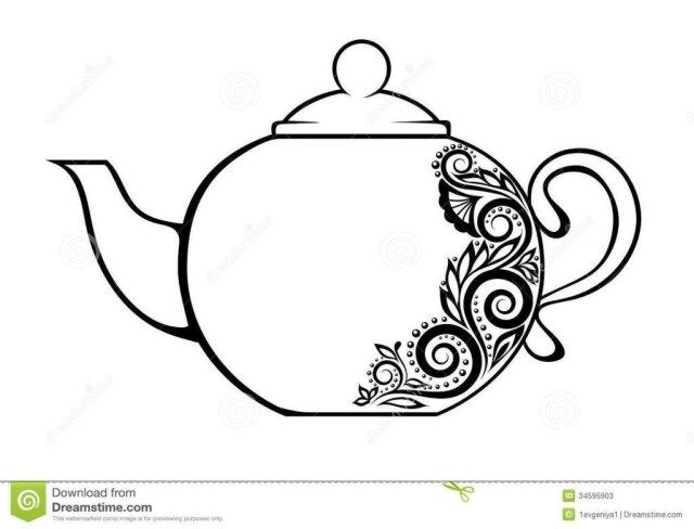 Best photo of teapot coloring page