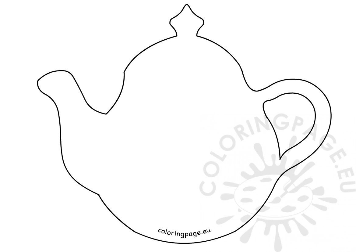 Teapot craft shape printable coloring page