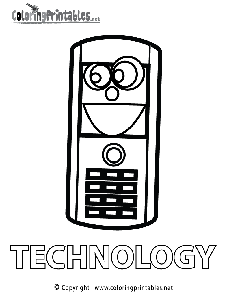 Free printable technology coloring page