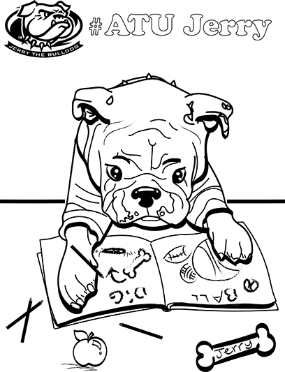 Jerry the bulldog coloring pages available for download arkansas tech university