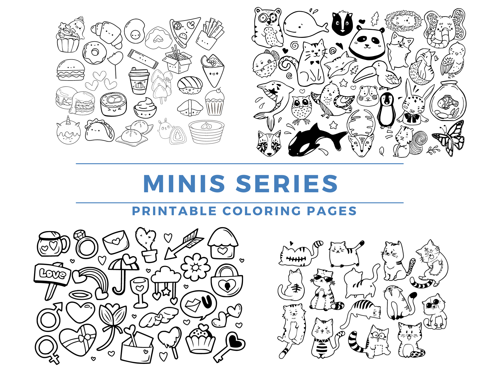 Printable digital minis coloring pages whimsyminis coloring collect