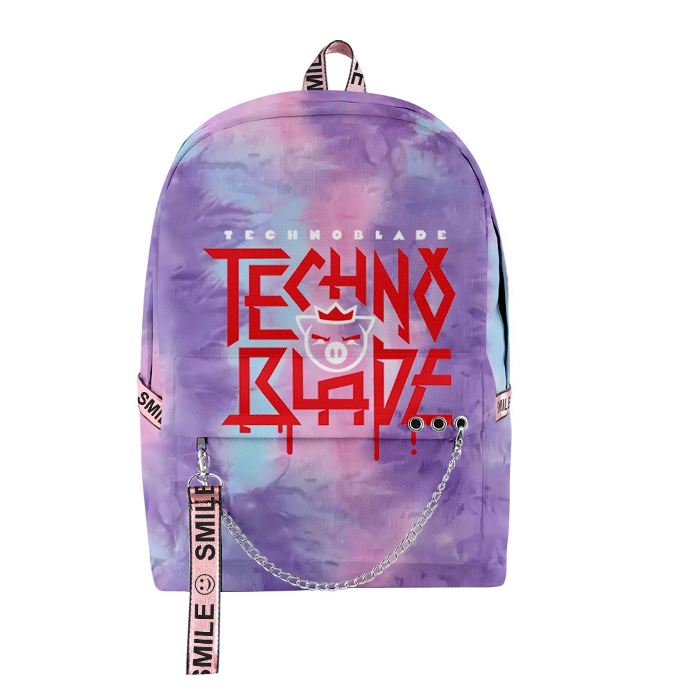 Hip hop tudent chool bag boy girl technoblade bag d print oxford waterproof notebook multifunction houlder backpack