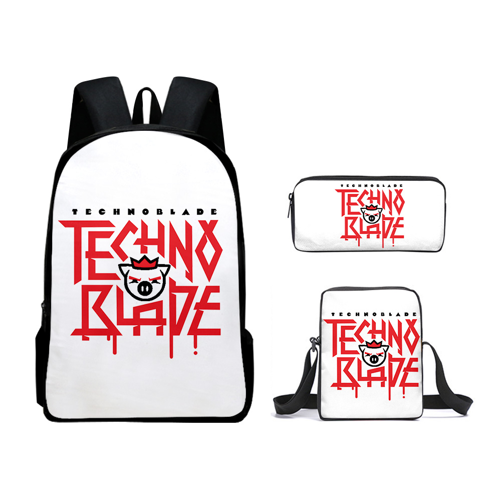 Claic novelty technoblade d print pcet pupil chool bag laptop daypack backpack inclined houlder bag pencil cae