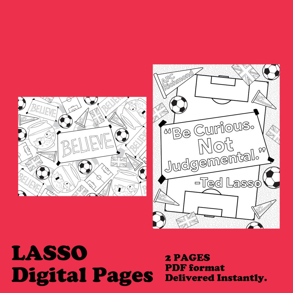 Ted lasso digital colouring pages â