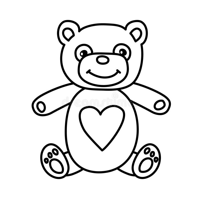Teddy bear coloring page isolated vector illustration stock vector