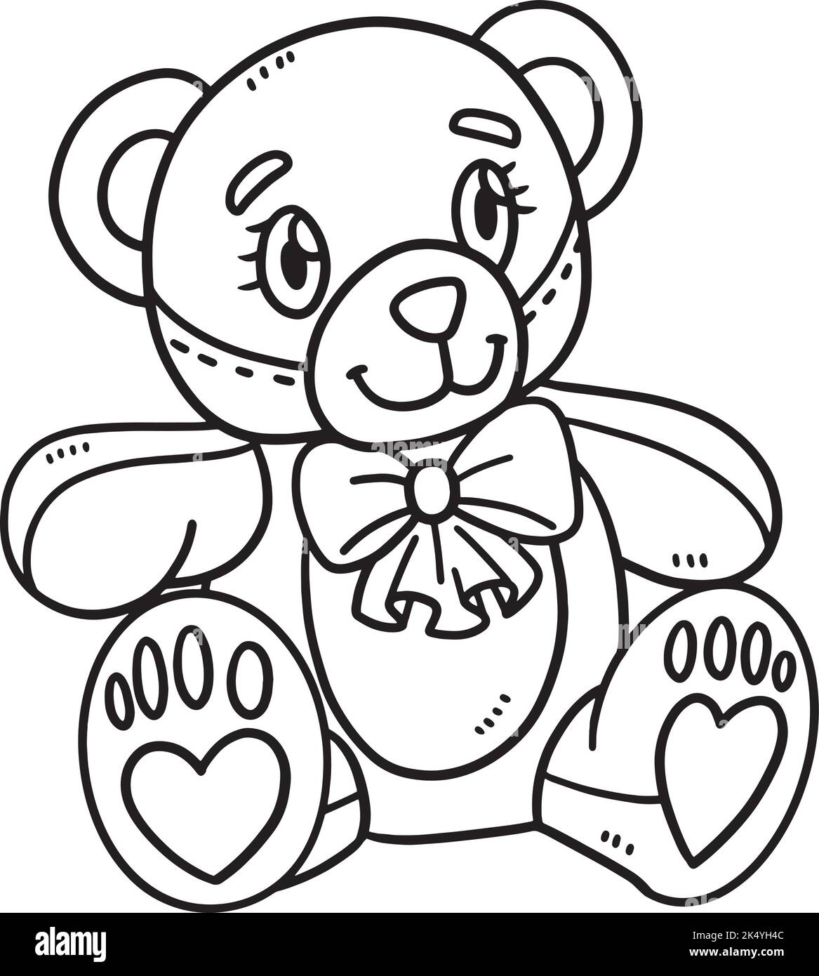 Coloring page for kids teddy bear hi