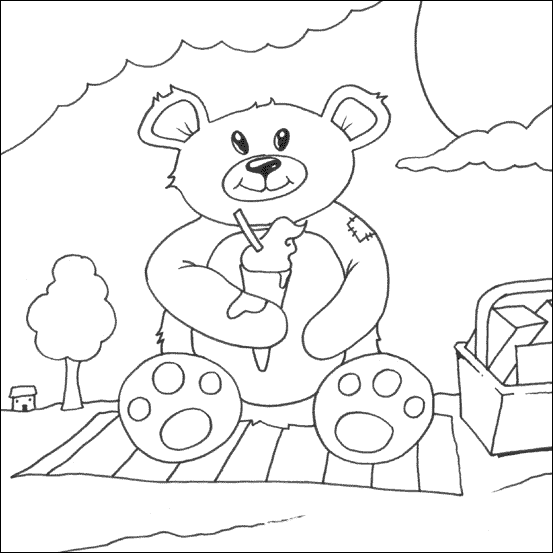 Ice cream teddy bear my free colouring pages