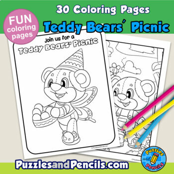 Teddy bears picnic coloring pages pages to color by puzzles and pencils