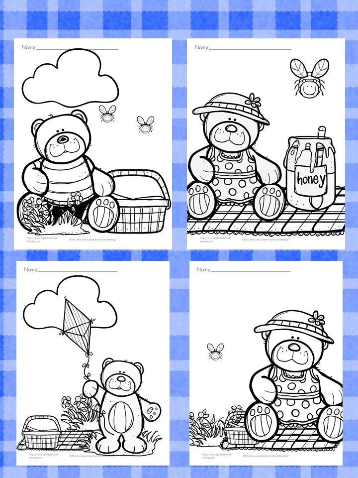 Teddy bear picnic coloring pages mrs karles sight and sound reading teddy bear picnic teddy bear picnic birthday party teddy bear day