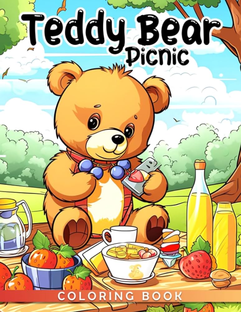 Teddy bear picnic coloring book join teddy and friends for a colorful picnic adventure price deanna books