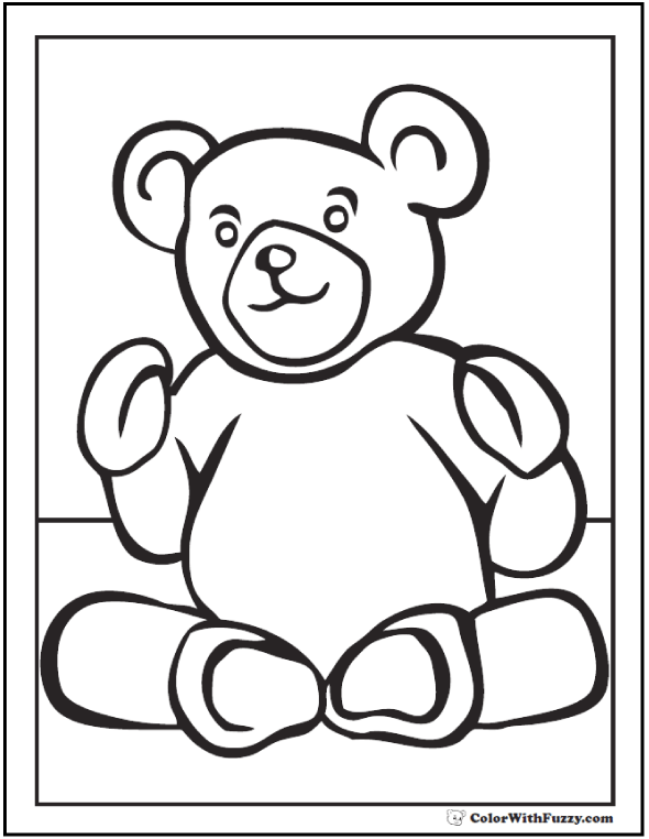 Teddy bear coloring pages for fun